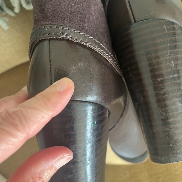 Michael Kors Signature Brown Leather Ankle Suede Fulton Harness Boots Size 10 - Picture 9 of 9